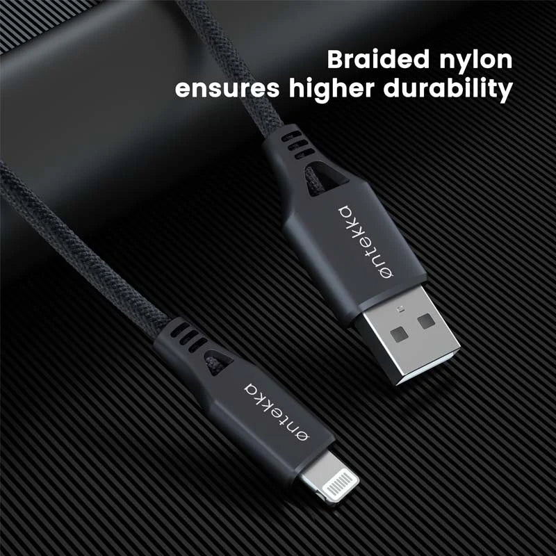 Ontekka 1.2m Nylon USB-A to Lightning Fast-Charging Cable