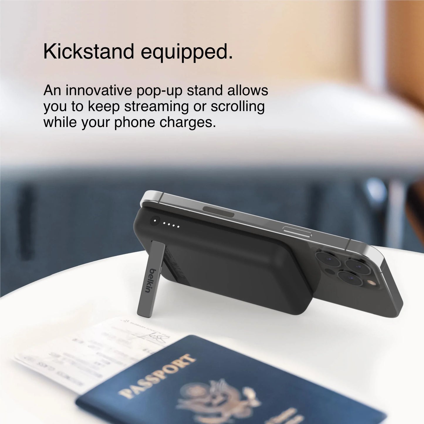 Belkin BoostUp Charge Magnetic Wireless Power Bank 5K + Stand (Black)