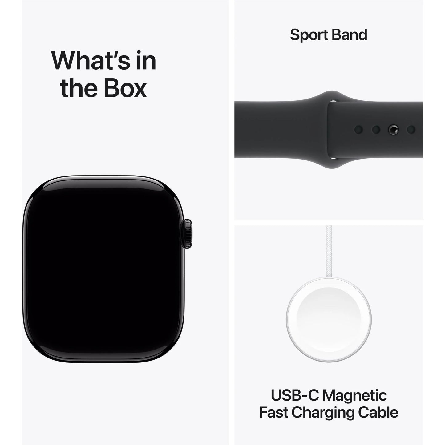Apple Watch Series 10 46mm Jet Black Aluminium Case GPS Sport Band (M/L) [Black] MODEL: MWWQ3ZP/A