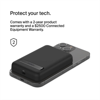 Belkin BoostUp Charge Magnetic Wireless Power Bank 5K + Stand (Black)
