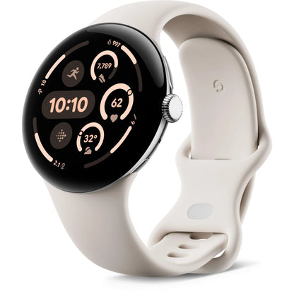 Google Pixel Watch 3 Wi-Fi 45mm (Silver with Porcelain Active Band)