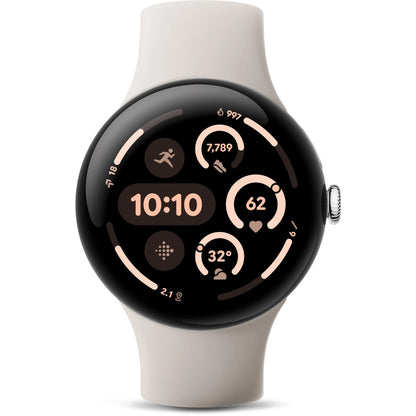 Google Pixel Watch 3 Wi-Fi 45mm (Silver with Porcelain Active Band)