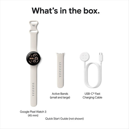 Google Pixel Watch 3 Wi-Fi 45mm (Silver with Porcelain Active Band)