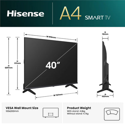 Hisense 40" A4QAU Full HD Smart TV [2025]