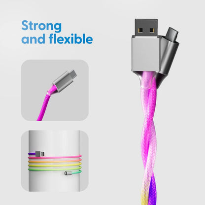 Laser 1m Nylon-Braided Type-C Charging Cable (Rainbow)